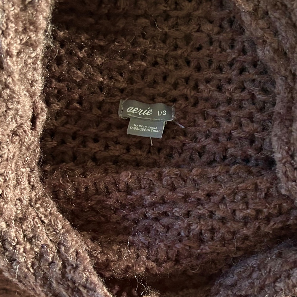 Aerie Cowl Neck Loose Fit Raglan Sleeve Sweater Large - Picture 2 of 4